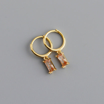 Anyco Earrings Gold Plated Light Yellow Geometric Square 6 Colors Hanging Stud For Women Girl Teen Chic Fashion Stylish Accessories Jewelry Gifts-Earrings-PEROZ Accessories