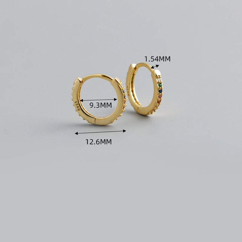 Anyco Earrings Rose Gold White Minimalist Round Zircon Stud For Women Girl Teen Elegant Fashion Stylish Accessories Jewelry Gifts-Earrings-PEROZ Accessories