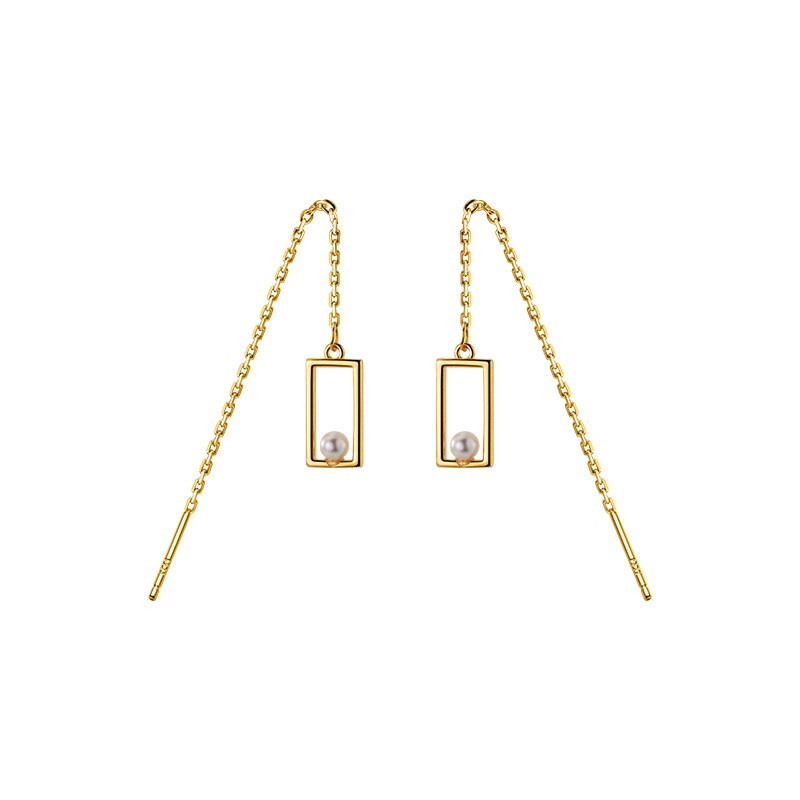 Anyco Fashion Earrings Gold Genuine 925 Sterling Simple Geometric Luxury Zircon Ear Buckle for Women Teen Party Jewelry Gift-Earrings-PEROZ Accessories