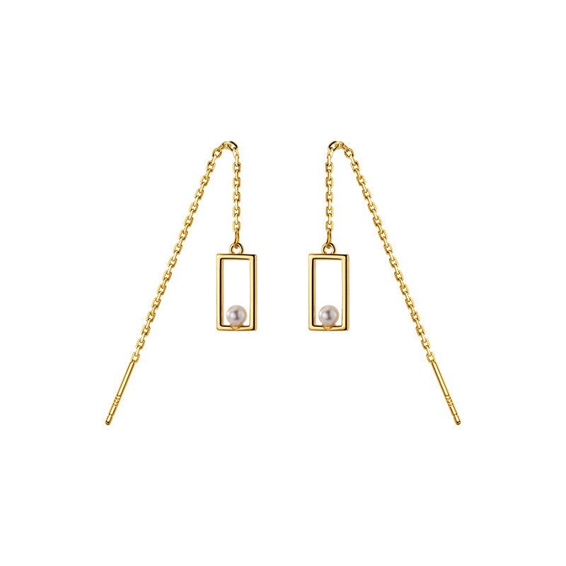 Anyco Fashion Earrings Gold Genuine 925 Sterling Simple Geometric Luxury Zircon Ear Buckle for Women Teen Party Jewelry Gift-Earrings-PEROZ Accessories