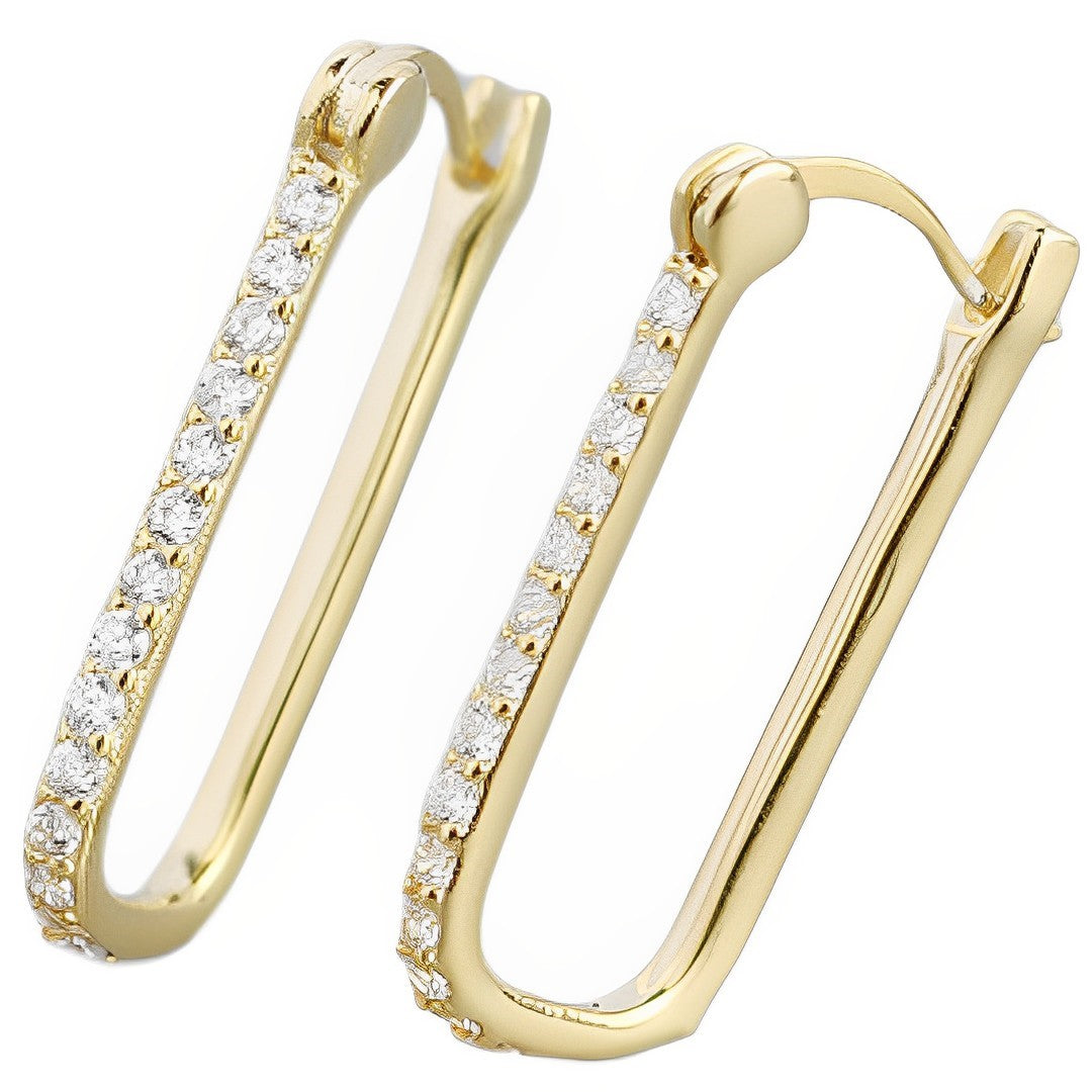 Anyco Fashion Hoop Earrings Gothic Geometric White Crystal Zircon Gold Rock Bohemia Party Jewelry-Earrings-PEROZ Accessories