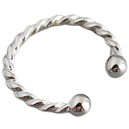 Anyco Earrings Punk Rock Twist Circle Sterling Silver Ear Clip Hoop For Kids Women Wedding Jewelry Gift 1 pc-Earrings-PEROZ Accessories