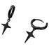 Anyco Fashion Earrings Black 925 Sterling Silver Rock Men&