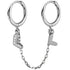 Anyco Fashion Earrings Silver 925 Sterling Unique Love Heart Chain Charm for Women Bohemian Fine Party Ear Buckle Jewelry-Earrings-PEROZ Accessories