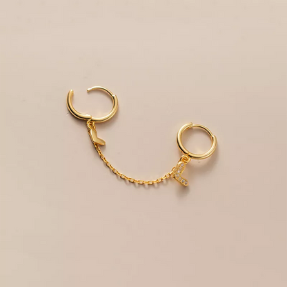Anyco Fashion Earrings Gold 925 Sterling Silver Unique Love Heart Chain Charm for Women Bohemian Fine Party Ear Buckle Jewelry-Earrings-PEROZ Accessories