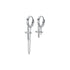 Anyco Fashion Earrings Silver 925 Sterling Vintage Punk Cuban Link Chain Cross Pendant Huggie for Men Women CZ Zircon Jewelry-Earrings-PEROZ Accessories