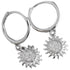 Anyco Earrings Sterling Silver Rock Punk Round Zircon Sunflower Stud For Women Girl Teen Fashion Stylish Accessories Jewelry Gifts-Earrings-PEROZ Accessories