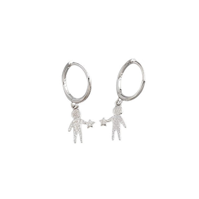 Anyco Earrings Sterling Silver Minimalist Creative New Statue Portrait Star Buckle For Women Girl Fashion Stylish Rock Accessories Jewelry Gifts-Earrings-PEROZ Accessories
