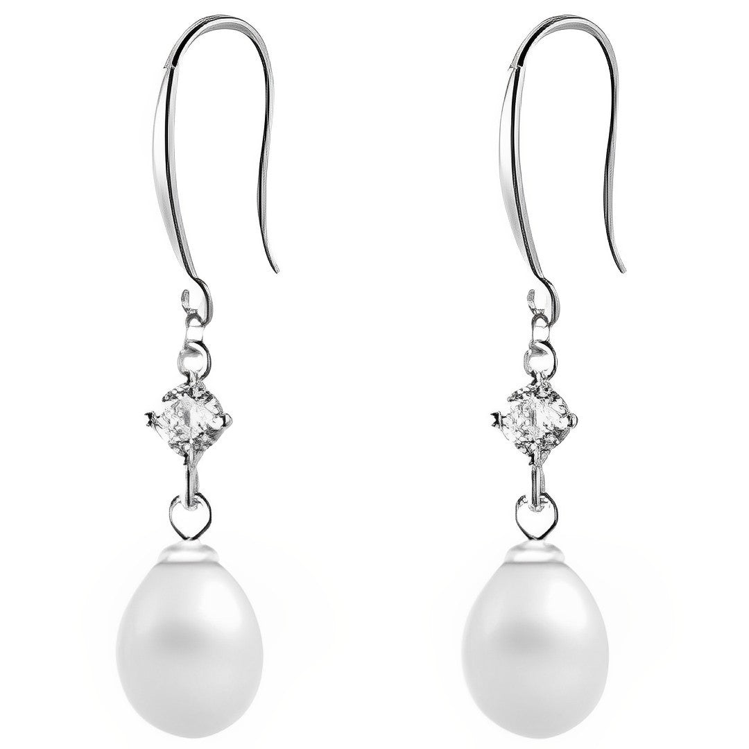 Anyco Fashion Earrings Silver 925 Sterling Elegant Natural Baroque Pearl Pendant Women Charming Jewelry-Earrings-PEROZ Accessories
