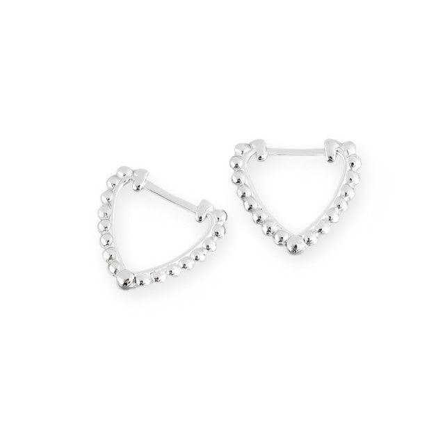 Anyco Earrings Sterling Silver Minimalist Beads Triangle Ear Buckle For Women Girl Teen Fine Fashion Stylish Accessories Jewelry Gifts-Earrings-PEROZ Accessories