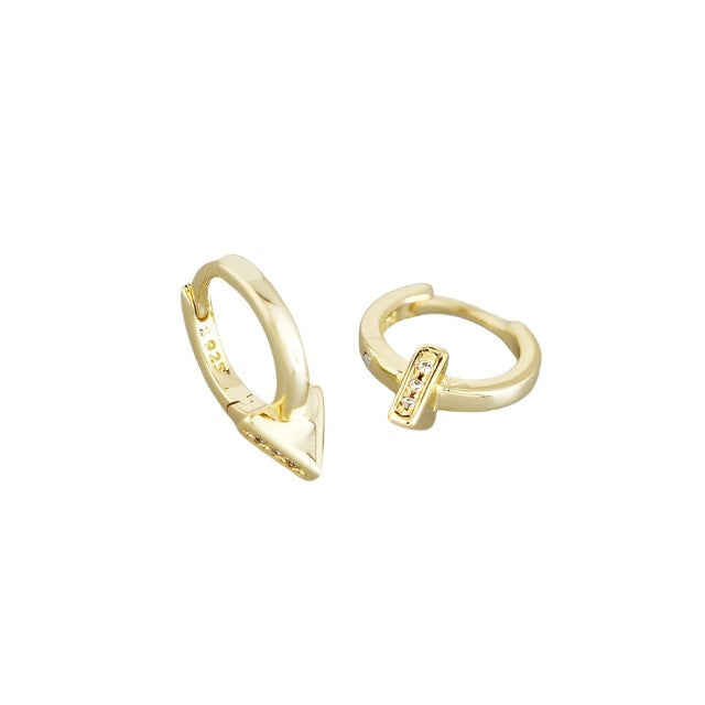 Anyco Earrings Gold Plated Punk Geometric Triangle Ear Buckle For Women Girl Teen Elegant Fashion Stylish Accessories Jewelry Gifts-Earrings-PEROZ Accessories