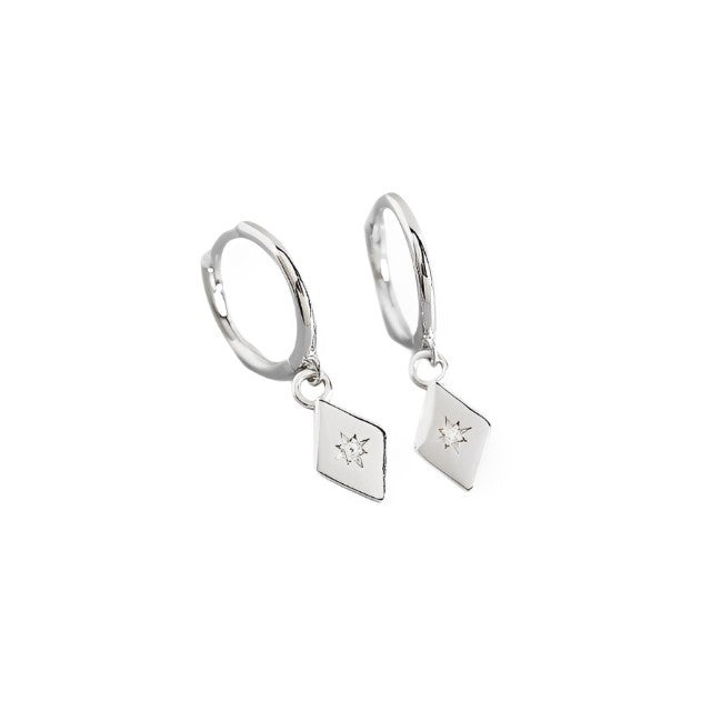 Anyco Earrings Sterling Silver Simple Geometric Zircon Pendant Stud For Women Girl Teen Perfect Fashion Stylish Accessories Jewelry Gifts-Earrings-PEROZ Accessories