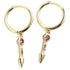 Anyco Earrings Gold Plated Luxury Colorful Zircon Spike Ear Buckle For Women Girl Teen Chic Fashion Stylish Accessories Jewelry Gifts-Earrings-PEROZ Accessories