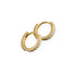 Anyco Earrings Gold Plated White Punk Pave CZ Simple Round 8.8MM Ear Buckle For Women Girl Teen Chic Fashion Stylish Accessories Jewelry Gifts-Earrings-PEROZ Accessories