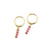 Anyco Earrings Chic Charm Pink Colored Zircon Bar Stud For Women Girl Teen Fine Perfect Fashion Stylish Accessories Jewelry Gifts Gold-Plated-Earrings-PEROZ Accessories