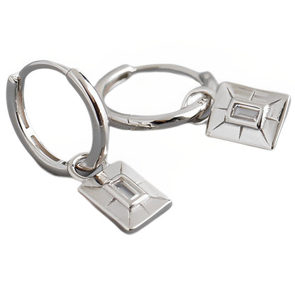 Anyco Earrings Sterling Silver Luxury Square French Eye Gold Charm Pendant Drop For Women Teen Fashion Stylish Accessories Jewelry Gifts-Earrings-PEROZ Accessories