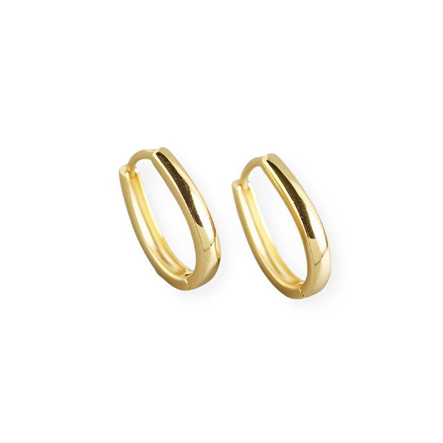 Anyco Earrings Gold Plated Bohemian Minimalist Geometric Thick Oval Hoop For Women Girl Teen Fashion Stylish Accessories Jewelry Gifts-Earrings-PEROZ Accessories