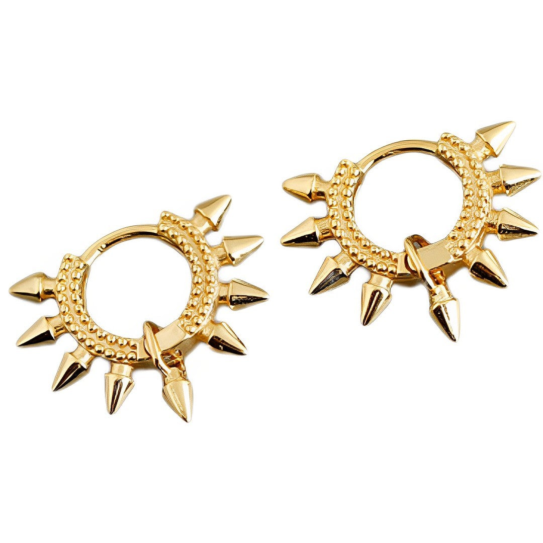 Anyco Earrings Gold Plated Bohemian Geometric Spike Rivet Ear Buckle For Women Girl Teen Chic Fashion Stylish Accessories Jewelry Gifts-Earrings-PEROZ Accessories