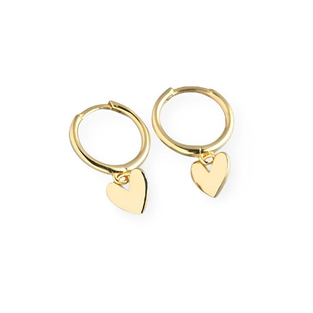 Anyco Earrings Gold Plated Minimalist Love Heart Tassel Stud For Women Girl Teen Fashion Stylish Accessories Jewelry Gifts-Earrings-PEROZ Accessories