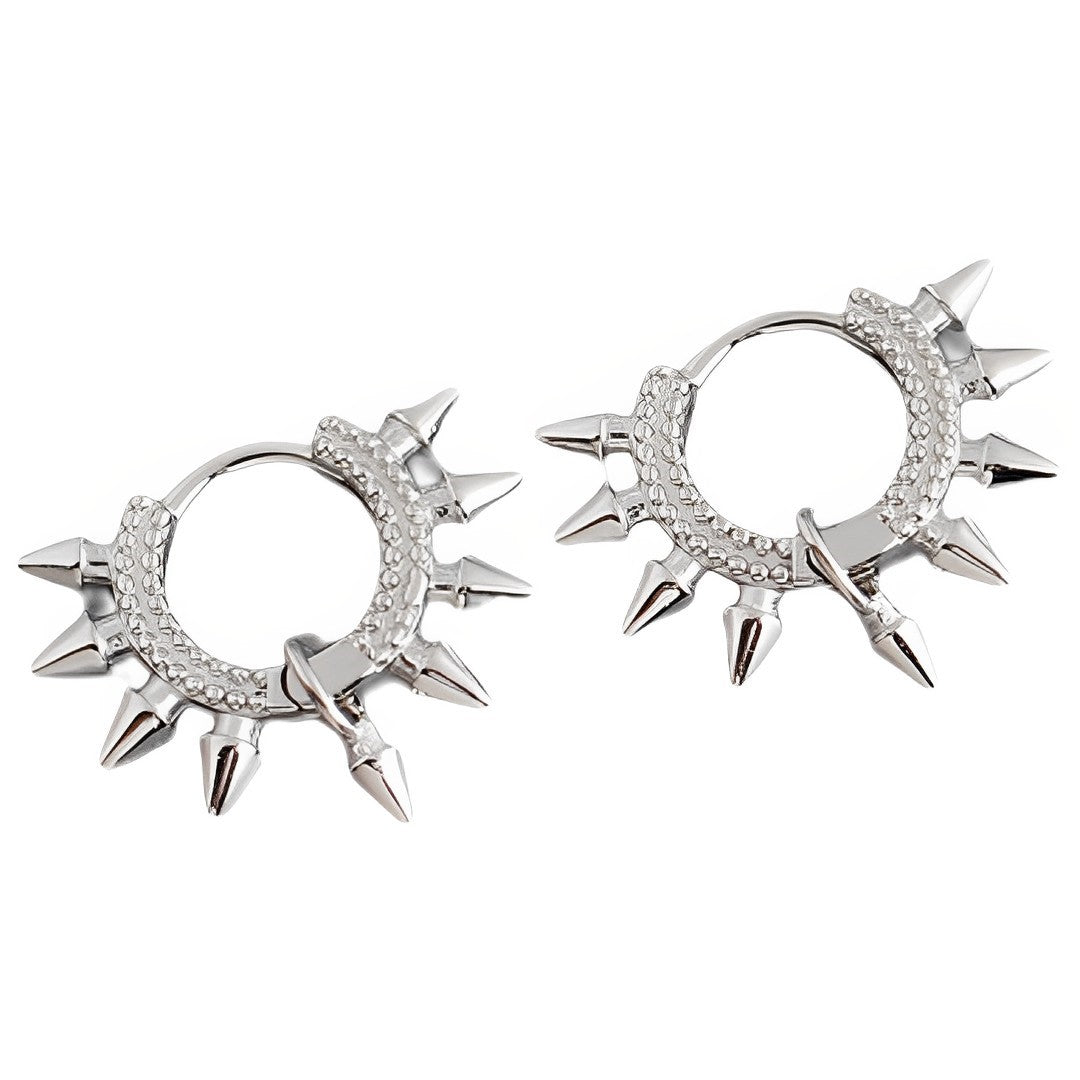 Anyco Earrings Sterling Silver Bohemian Geometric Spike Rivet Ear Buckle For Women Girl Teen Chic Fashion Stylish Accessories Jewelry Gifts-Earrings-PEROZ Accessories