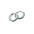 Anyco Earrings Sterling Silver Green Punk Pave CZ Simple Round 8.8MM Ear Buckle For Women Girl Teen Chic Fashion Stylish Accessories Jewelry Gifts-Earrings-PEROZ Accessories