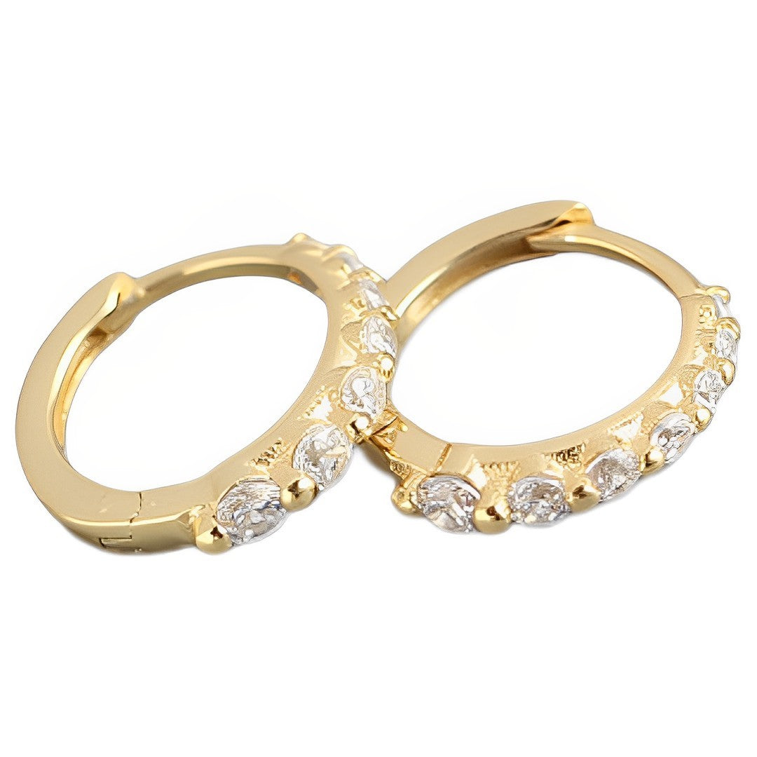 Anyco Earrings Luxury White Zircon Ear Chic Princess For Women Girl Teen Chic Fashion Stylish Accessories Jewelry Gifts Gold-Earrings-PEROZ Accessories