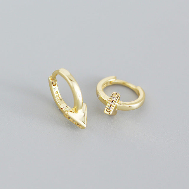 Anyco Earrings Gold Plated Punk Geometric Triangle Ear Buckle For Women Girl Teen Elegant Fashion Stylish Accessories Jewelry Gifts-Earrings-PEROZ Accessories