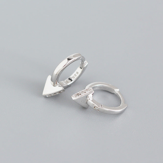 Anyco Earrings Sterling Silver Punk Geometric Triangle Ear Buckle For Women Girl Teen Elegant Fashion Stylish Accessories Jewelry Gifts-Earrings-PEROZ Accessories
