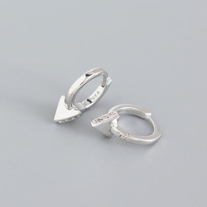 Anyco Earrings Sterling Silver Punk Geometric Triangle Ear Buckle For Women Girl Teen Elegant Fashion Stylish Accessories Jewelry Gifts-Earrings-PEROZ Accessories