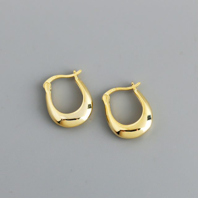 Anyco Earrings Gold Plated Punk Rock Minimalist Charming Unique Hoop Stud For Women Teen Fashion Stylish Accessories Jewelry Gifts-Earrings-PEROZ Accessories