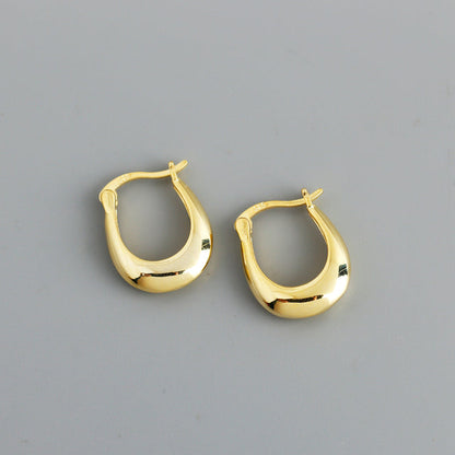 Anyco Earrings Gold Plated Punk Rock Minimalist Charming Unique Hoop Stud For Women Teen Fashion Stylish Accessories Jewelry Gifts-Earrings-PEROZ Accessories