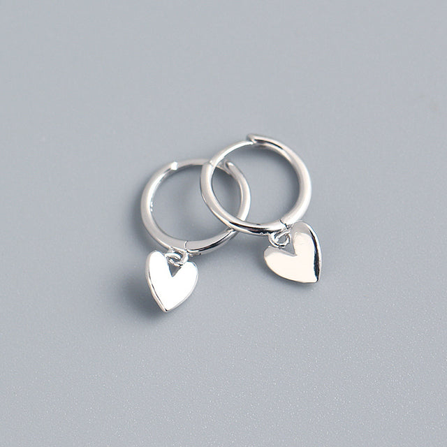 Anyco Earrings Sterling Silver Minimalist Love Heart Tassel Stud For Women Girl Teen Fashion Stylish Accessories Jewelry Gifts-Earrings-PEROZ Accessories