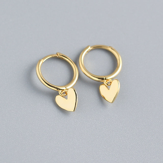 Anyco Earrings Gold Plated Minimalist Love Heart Tassel Stud For Women Girl Teen Fashion Stylish Accessories Jewelry Gifts-Earrings-PEROZ Accessories