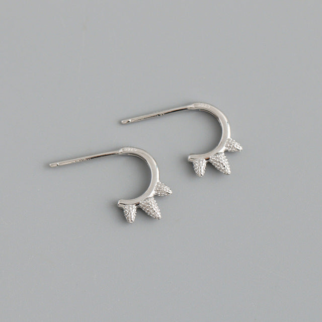 Anyco Earrings Sterling Silver Bohemian Simple Punk Rivet Spiket Stud For Women Girl Teen Fine Fashion Stylish Accessories Jewelry Gifts-Earrings-PEROZ Accessories