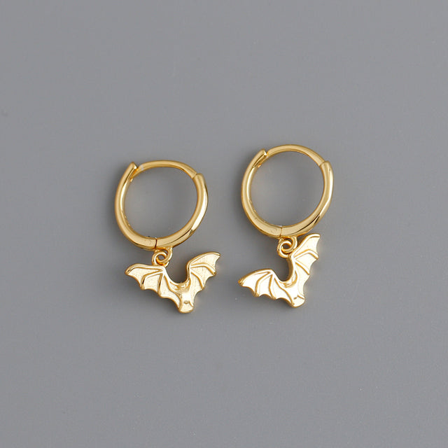 Anyco Earrings Gold Plated Bohemian Halloween Bat Tassel Stud For Women Girl Teen Fine Fashion Stylish Accessories Jewelry Gifts-Earrings-PEROZ Accessories