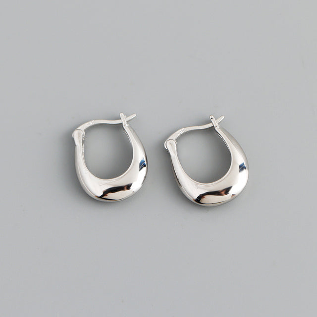 Anyco Earrings Sterling Silver Punk Rock Minimalist Charming Unique Hoop Stud For Women Teen Fashion Stylish Accessories Jewelry Gifts-Earrings-PEROZ Accessories