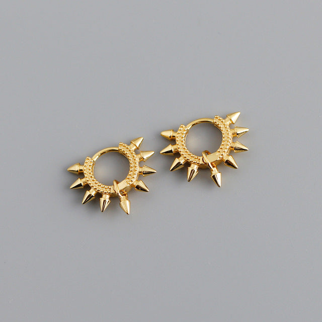 Anyco Earrings Gold Plated Bohemian Geometric Spike Rivet Ear Buckle For Women Girl Teen Chic Fashion Stylish Accessories Jewelry Gifts-Earrings-PEROZ Accessories