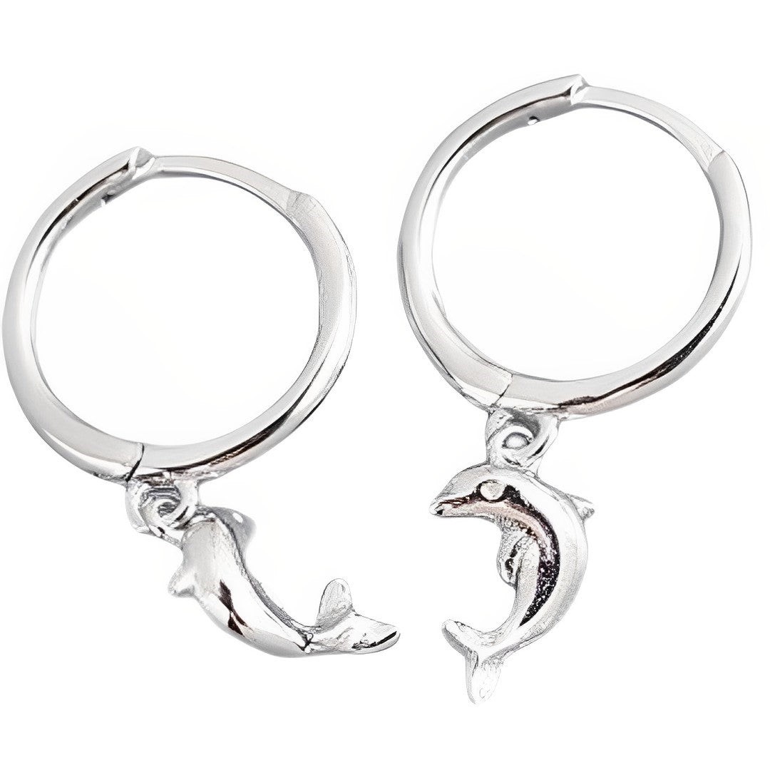 Anyco Earrings Sterling Silver Cute Romantic Dolphin Love Ball Animal Stud For Women Girl Teen Chic Fashion Stylish Accessories Jewelry Gifts-Earrings-PEROZ Accessories