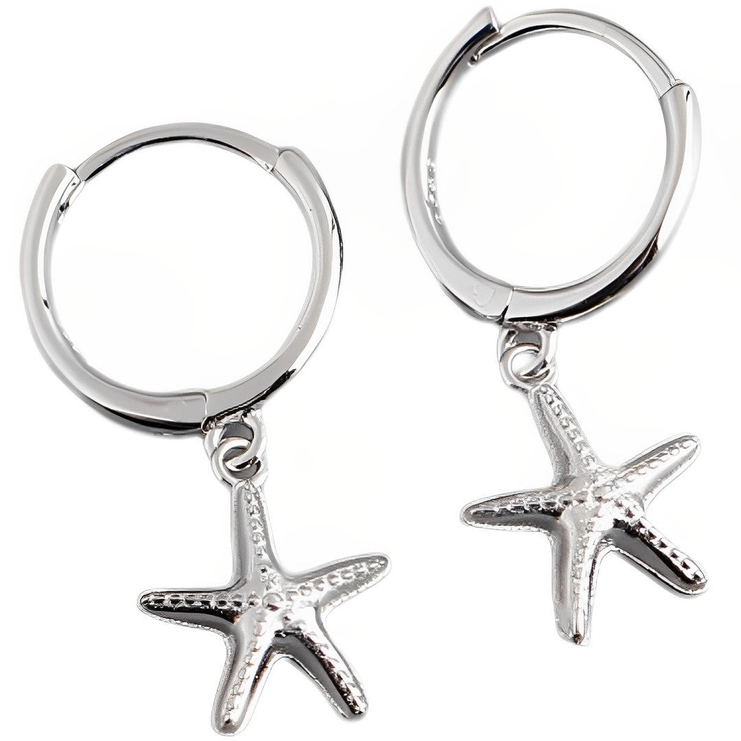 Anyco Earrings Sterling Silver Simple Bohemian Summer Beach Ocean Starfish Stud For Women Girl Teen Chic Fashion Stylish Accessories Jewelry Gifts-Earrings-PEROZ Accessories