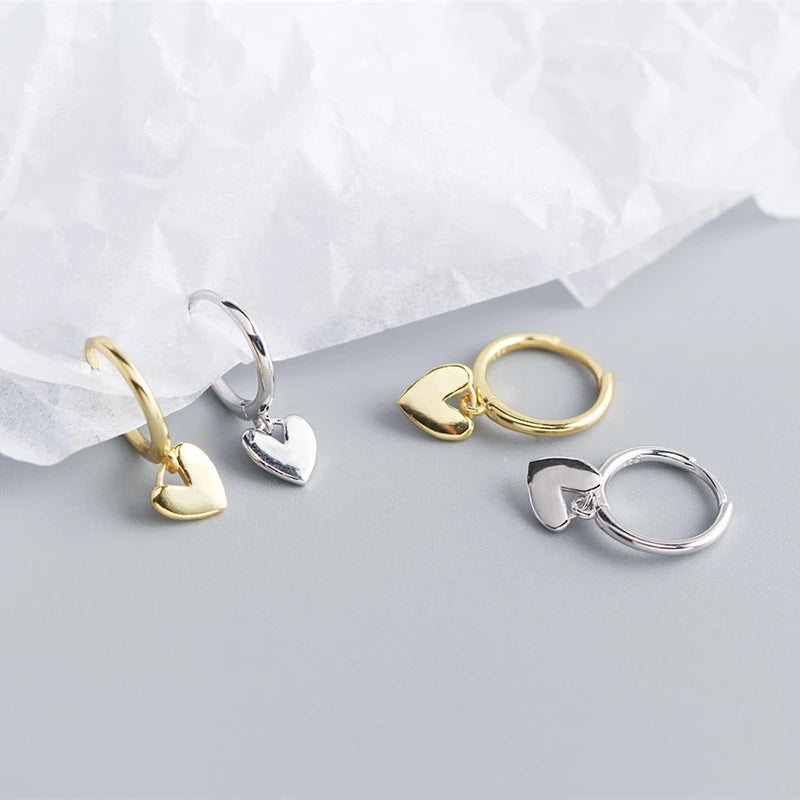 Anyco Earrings Sterling Silver Minimalist Love Heart Tassel Stud For Women Girl Teen Fashion Stylish Accessories Jewelry Gifts-Earrings-PEROZ Accessories
