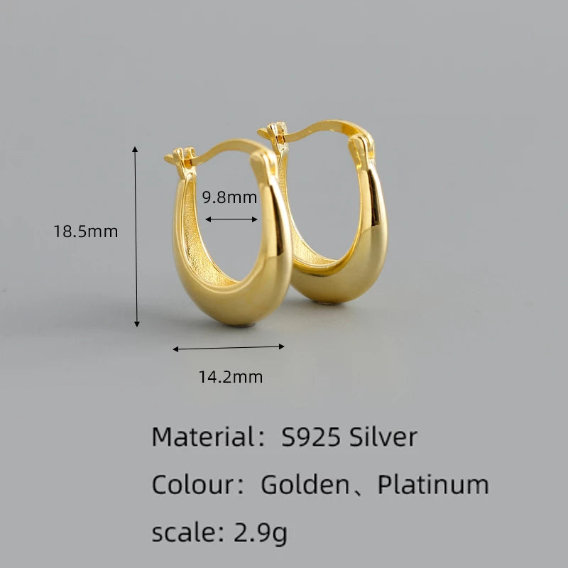 Anyco Earrings Gold Plated Punk Rock Minimalist Charming Unique Hoop Stud For Women Teen Fashion Stylish Accessories Jewelry Gifts-Earrings-PEROZ Accessories
