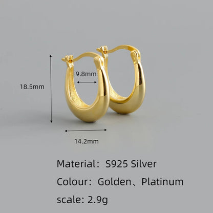 Anyco Earrings Gold Plated Punk Rock Minimalist Charming Unique Hoop Stud For Women Teen Fashion Stylish Accessories Jewelry Gifts-Earrings-PEROZ Accessories