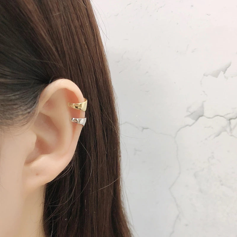 Anyco Earrings Minimalist No Pierceing Ear Clips Sterling Silver Gothic Charm Ear Cuff For Women Jewelry-Earrings-PEROZ Accessories