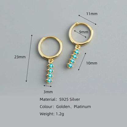 Anyco Earrings Chic Charm Pink Colored Zircon Bar Stud For Women Girl Teen Fine Perfect Fashion Stylish Accessories Jewelry Gifts Gold-Plated-Earrings-PEROZ Accessories