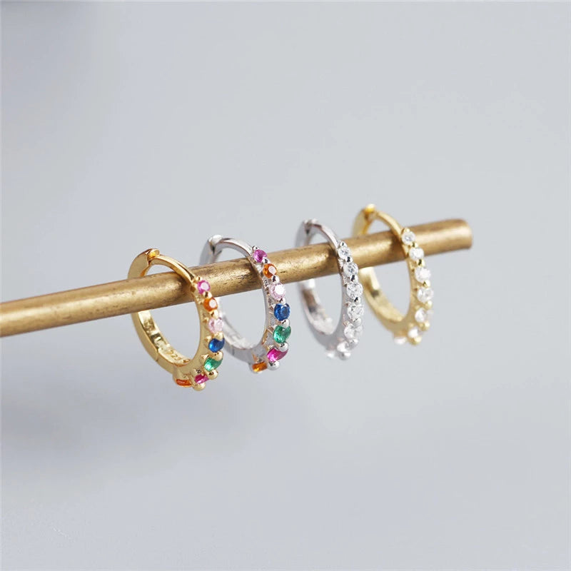 Anyco Earrings Gold Plated Luxury Colorful Zircon Ear Chic Princess For Women Girl Teen Chic Fashion Stylish Accessories Jewelry Gifts-Earrings-PEROZ Accessories