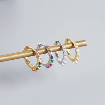 Anyco Earrings Gold Plated Luxury Colorful Zircon Ear Chic Princess For Women Girl Teen Chic Fashion Stylish Accessories Jewelry Gifts-Earrings-PEROZ Accessories