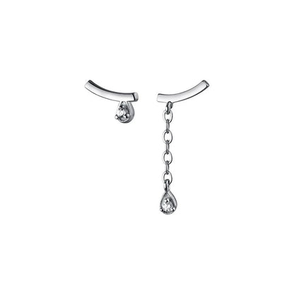 Anyco Fashion Earrings 925 Sterling Silver Personality Unique Tassel Pendant Zircon Stud for Women Chic Trendy Party Jewelry Gift-Earrings-PEROZ Accessories