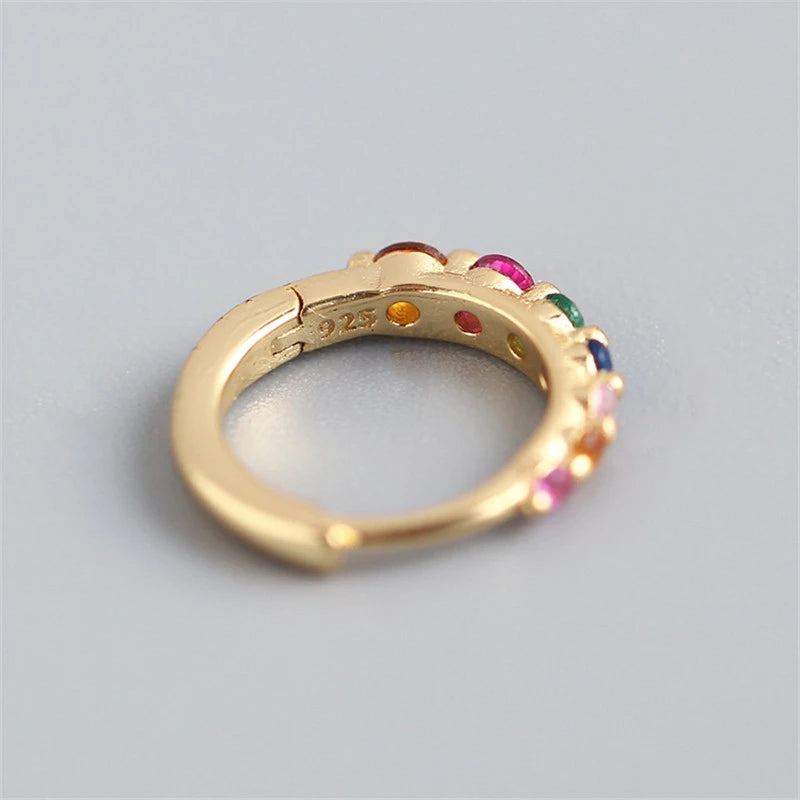 Anyco Earrings Gold Plated Luxury Colorful Zircon Ear Chic Princess For Women Girl Teen Chic Fashion Stylish Accessories Jewelry Gifts-Earrings-PEROZ Accessories