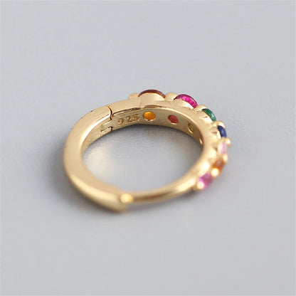 Anyco Earrings Gold Plated Luxury Colorful Zircon Ear Chic Princess For Women Girl Teen Chic Fashion Stylish Accessories Jewelry Gifts-Earrings-PEROZ Accessories