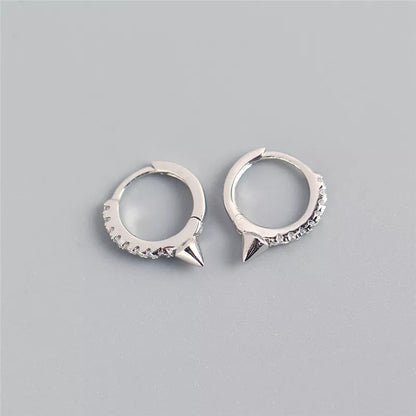 Anyco Earrings Sterling Silver Single Short Spike Eternity Clicker For Women Girl Teen Perfect Fashion Stylish Accessories Jewelry Gifts-Earrings-PEROZ Accessories